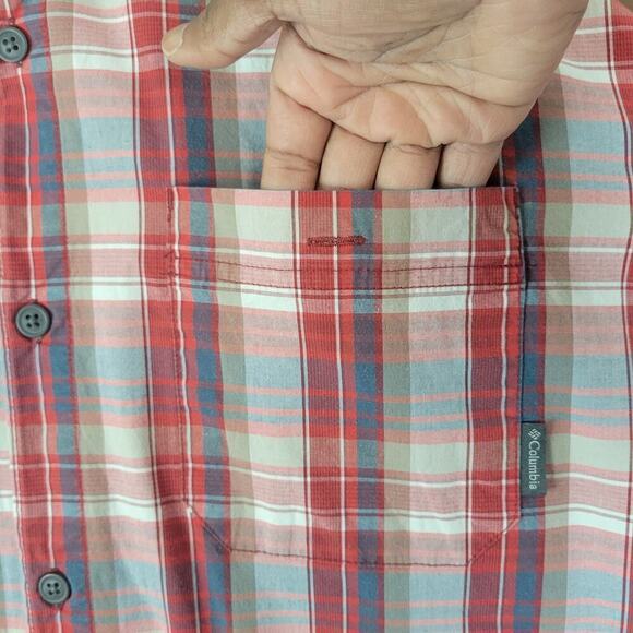 480 Columbia Activewear Shirt Men Sz 2X Plaid Checkered Lumberjack Red - Picture 2 of 8